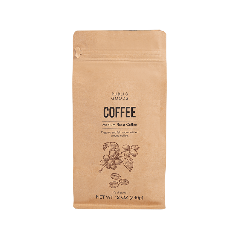 Fargerik Retro Kraft Paper Pouch Kaffepose Fargerik Retro Kraft Paper Pouch Kaffepose