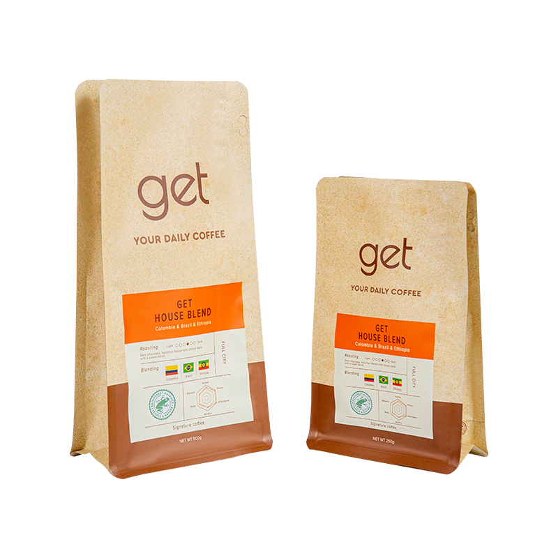 250 g-1 kg kaffepose med åtte sider 250 g-1 kg kaffepose med åtte sider