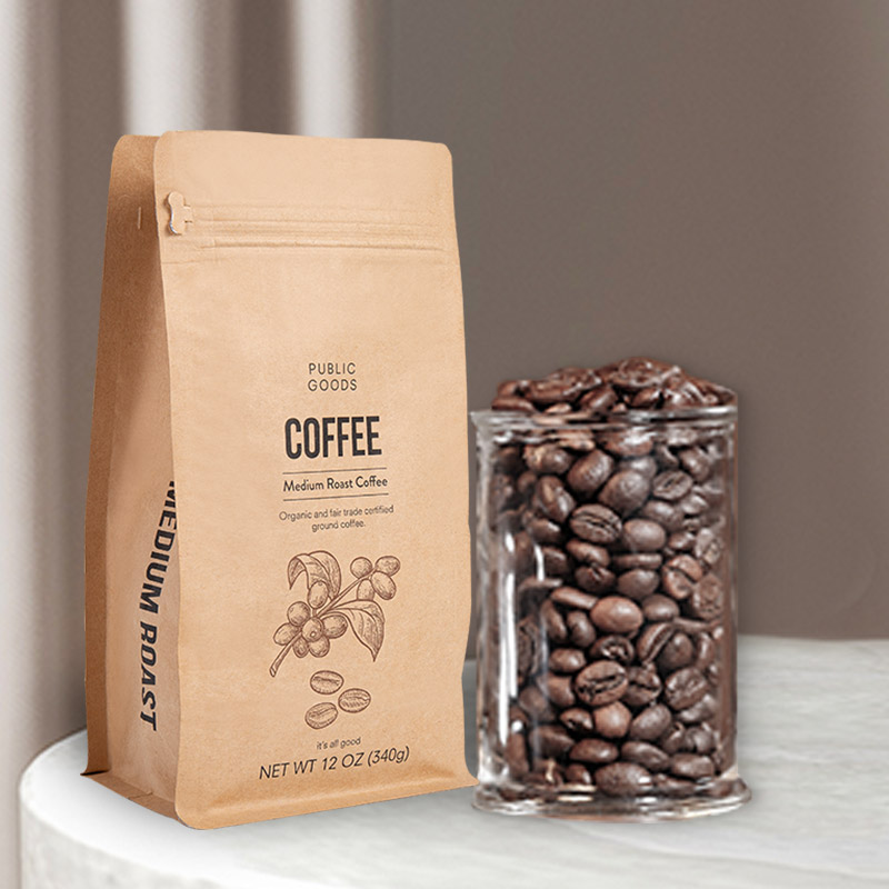 250 g, 500 g, 1 kg kaffebønne emballasjepose 250 g, 500 g, 1 kg kaffebønne emballasjepose